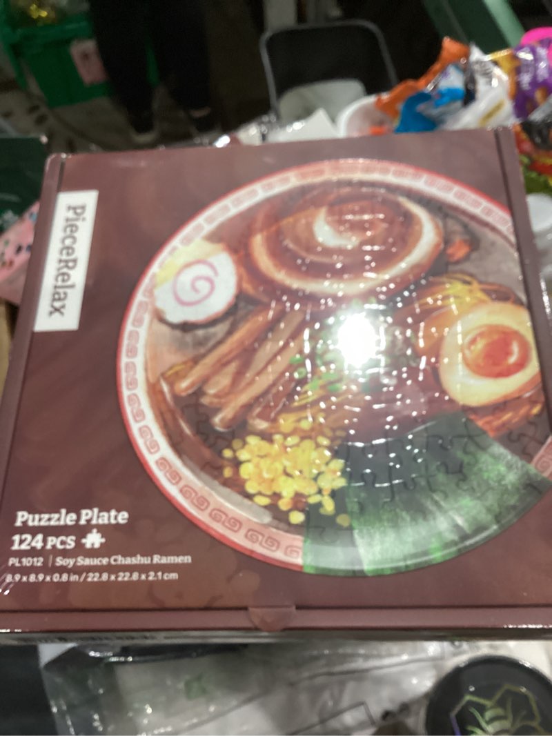 Condition photo showing New/Like New for PieceRelax 3D Puzzle Plate 124 Pieces - Soy Sauce Chashu Ramen - Jigsaw Puzzle for Adults, Decorative Plate with Durable Plastic Pieces, Ideal Gift for Home or Office Décor [PL1012]