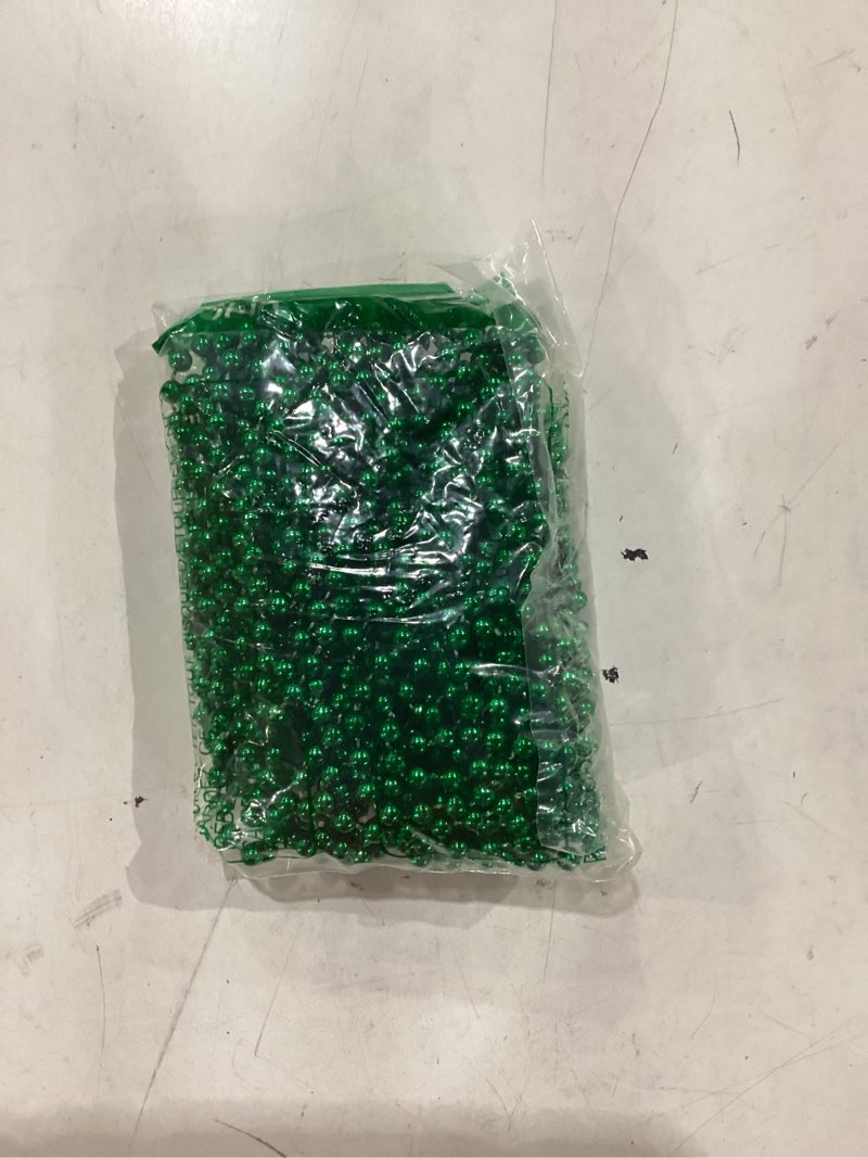 Condition photo showing Good Condition for shaoqinlin 12 pcs st. patricks day bead necklace, 33" green mardi gras beads christmas necklaces irish saint patrick's necklaces for st. patricks day mardi gras parade throws birthday party favors