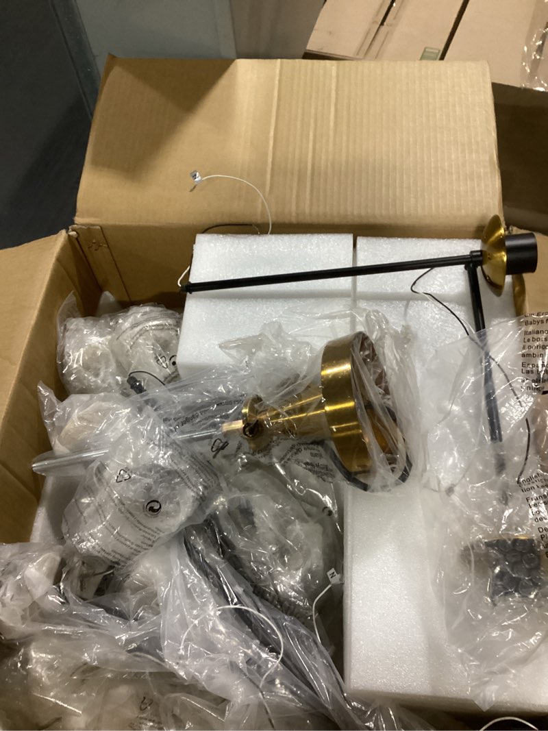 Condition photo showing New/Like New for large 12 light sputnik semi flush mount ceiling light fixture gold mid century modern chandelier with glass globe close to ceiling light for living room kitchen dining room bedroom. gold 12light