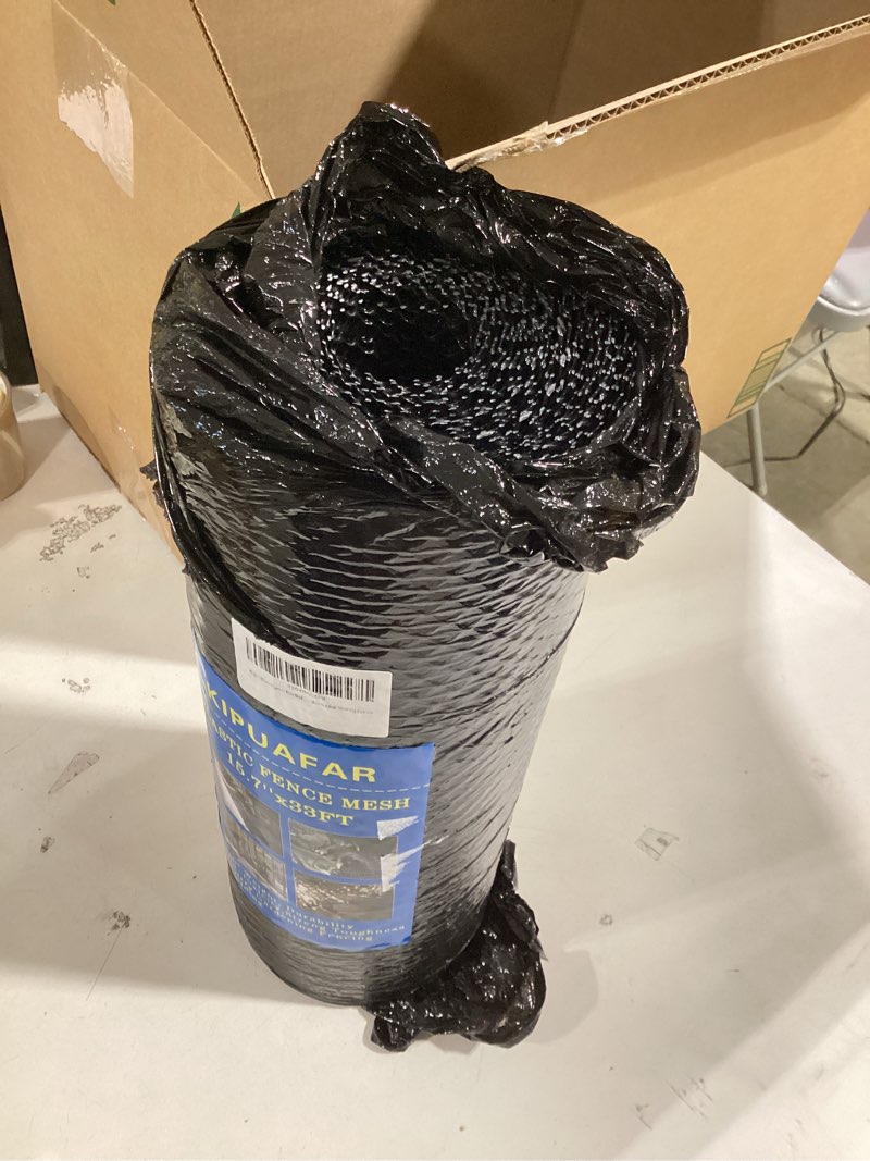 Condition photo showing New/Like New for black plastic wire mesh fence 15.7in x 33ft - commercial grade hexagonal netting, heavy duty snake & rodent barrier for farms, poultry yards, dog runs | durable outdoor security fencing black 15.7 in * 33 ft