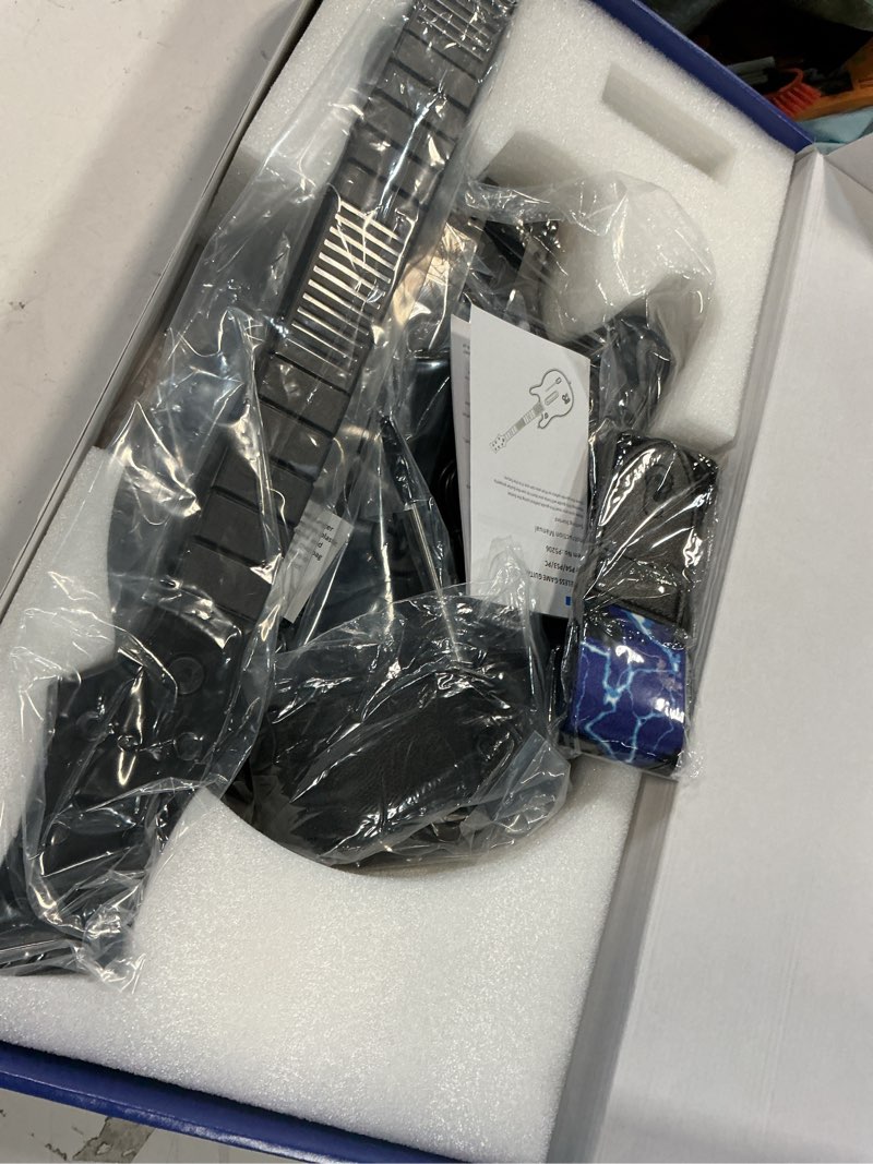 Condition photo showing Good Condition for Lyvix Wireless Guitar Hero Controller (RGB Lighting): Compatible with PS4/PS3/PC & Games Including Guitar Hero 3/4/5, Rock Band 1/2, Clone Hero, Fortnite Festival, with Lightning Strap, Audio Jack Black Lightning