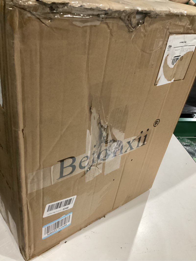 Condition photo showing New/Like New for beionxii outdoor post lantern, 20inch large modern lamp post light fixture exterior pillar lights with pier mount base, black cast aluminum w/clear cylinder glass - a291p-2pk (not solar, 110-120v ac) post lantern x 2