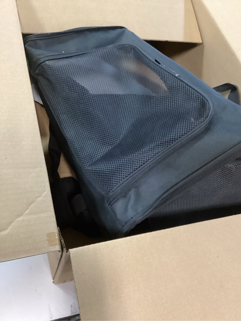 Condition photo showing As Is for ((SIMILAR))Cat Backpack Carrier for Large Cat Pet Backpack for Small Dog, Foldable Kitten Backpack Up to 13 Lbs, Doggy Backpack Cat Bookbag for Hiking, Camping, Travel (Black)