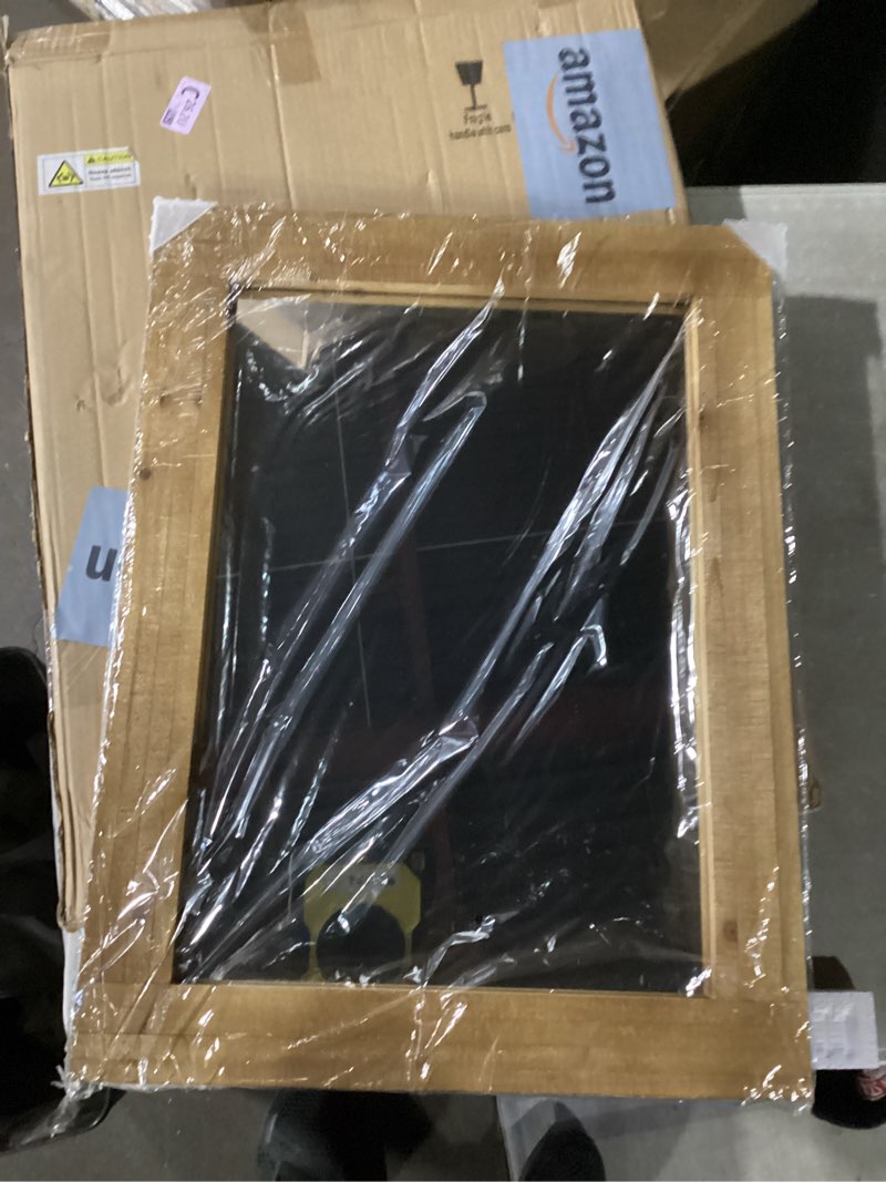 Condition photo showing New/Like New for aazzkang rustic mirrors for wall rectangle wooden frame hanging mirror for bedroom bathroom living room entryway small