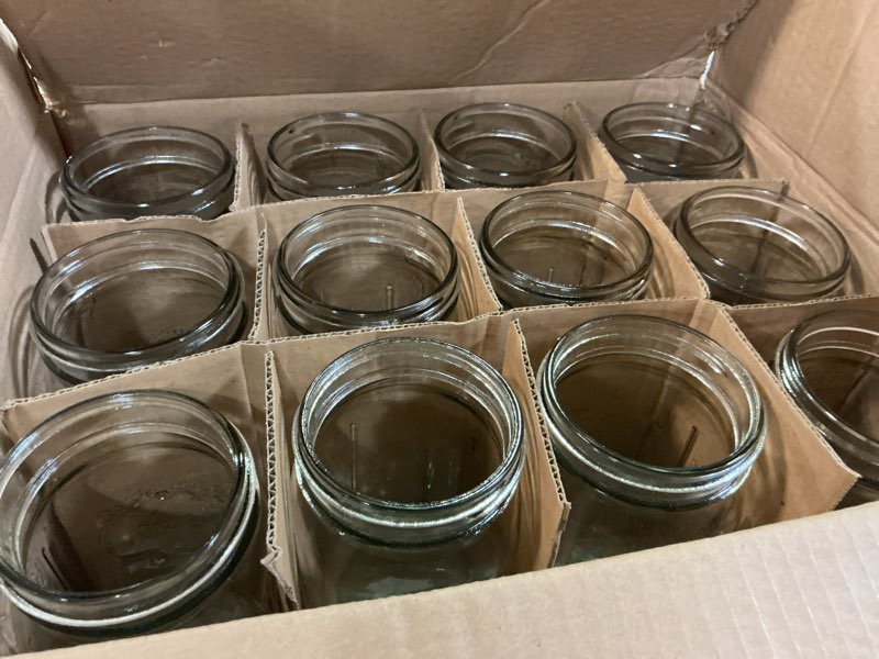 Condition photo showing Good Condition for amzcku 2 oz mini glass mason jars with mouth colored lids - 24-pack glass canning jars for storage, overnight oats, jam, jelly, honey, beans, spices, wedding favors, shower favors 2 oz-24 pack