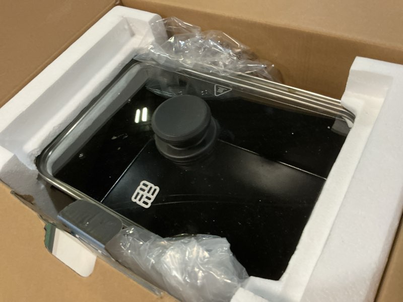 Condition photo showing As Is for west bend 87905 5-quart large capacity non-stick versatility cooker with 5 temperature control settings dishwasher safe includes a travel lid & thermal carrying case