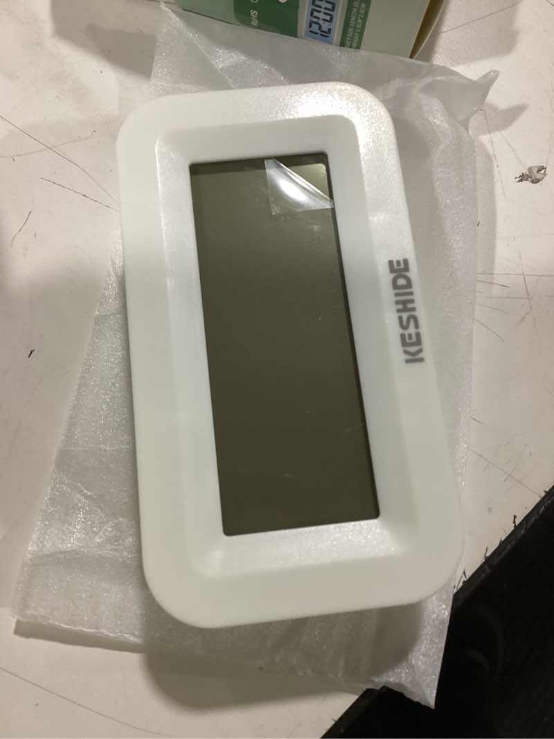 Condition photo showing New/Like New for Travel Digital Alarm Clock, Battery Operated with Indoor Temperature, Desk Small Clock,Snooze Model,12/24H Display for Bedrooms Heavy Sleepers Kids Travel Bathroom White