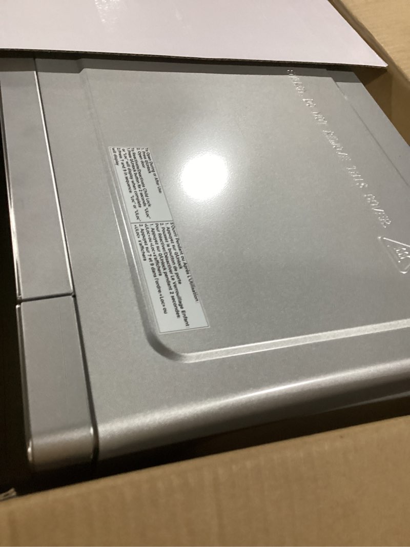 Condition photo showing As Is for Total Chef 0.9 Cu Ft Microwave Oven – Compact Countertop Kitchen Appliance, Small Stainless Steel Microwave with Digital Touch, Pre-Set Functions, 10.6” Turntable, 900 Watt