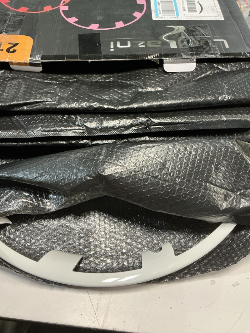 Condition photo showing Good Condition for Wheel Rim Protect for Tesla Model Y 21" (2020-2024), Easy-Install Hubcaps Wheel Cover, Scratch-Resistant Car Tire Trim Rings, Stylish Design for Induction Wheels, Peal White 4Pcs Model Y Accessories Compatible with Tesla Model Y 21 Inch White- 4Packs