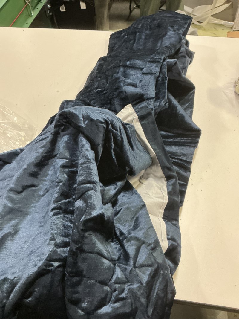 Condition photo showing Good Condition for quince luster velvet curtain 48”x96” navy 1 panel
