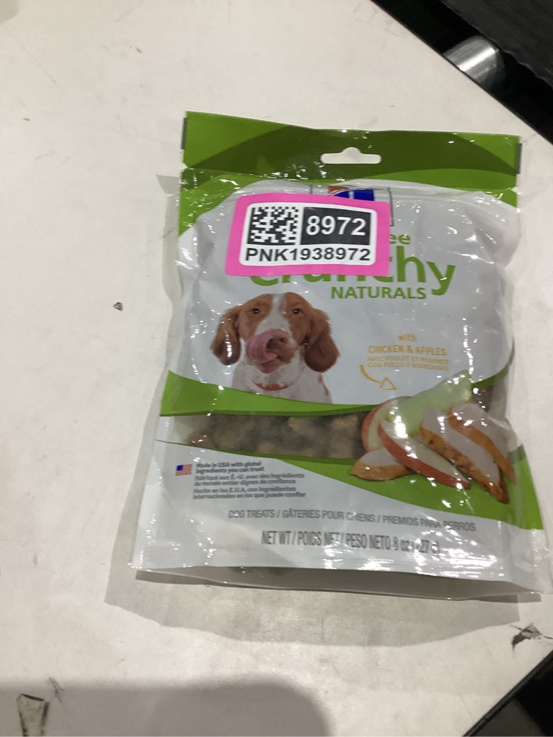 Condition photo showing New/Like New for Hill's Grain Free Crunchy Naturals Treats, All Life Stages, Great Taste, Dog Treats, Chicken & Apples, 8 oz Bag