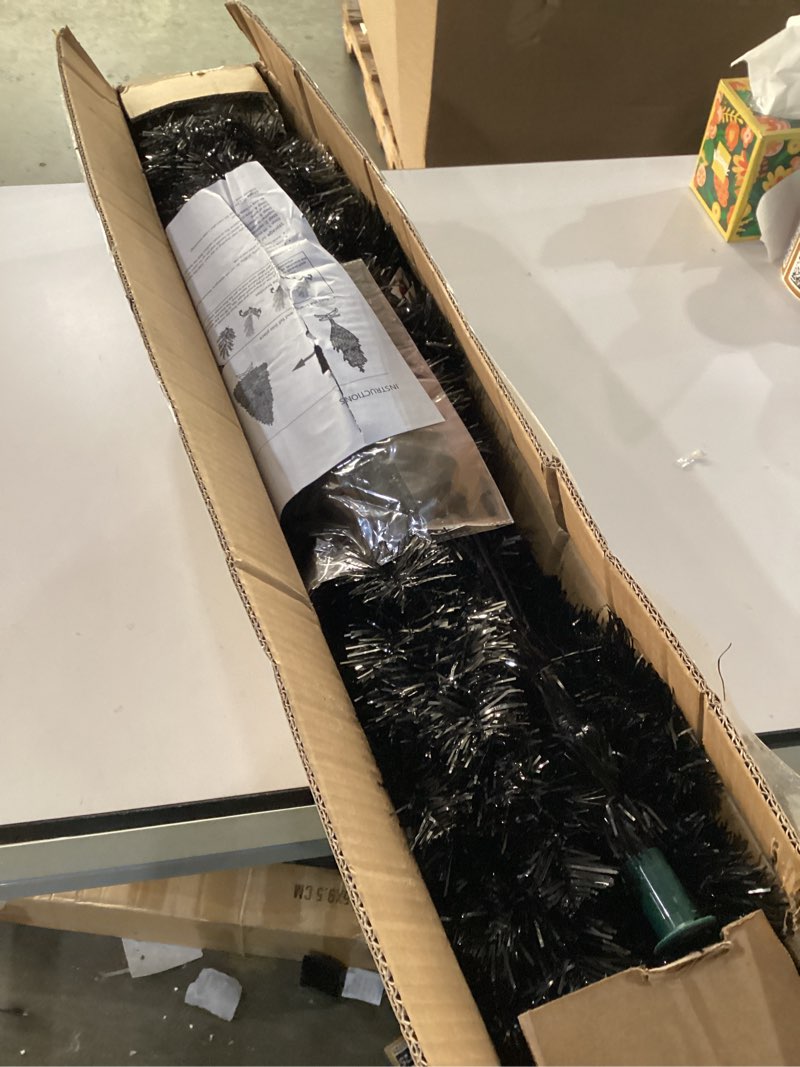 Condition photo showing New/Like New for KTKDE 6ft Artificial Black Christmas Tree Outdoor Black Halloween Tree Decorations with 1005 Tips Led String Lights Pencil Christmas Tree Indoor Holiday Office Party Decorations Black 6ft