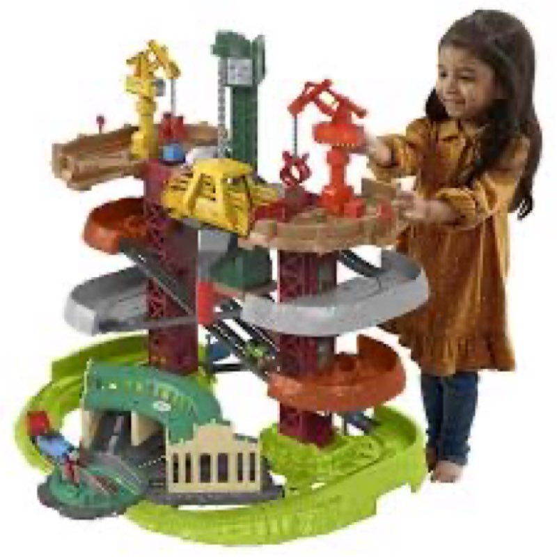 Thomas & Friends Multi-Level Toy Track Set, Trains & Cranes Super Tower, 2.5 Ft Tall with 3 Characte