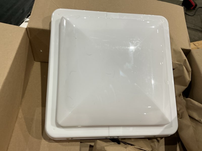 Condition photo showing As Is for camp'n 14.5 inch universal rv roof vent for trailer, camper, motorhome - rv vent covers for roof - oem lid replacement (14.5 x 14.5 white 1-pack) 1 vent cover white