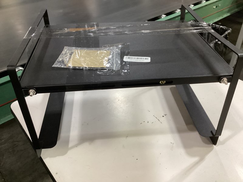 Condition photo showing Good Condition for (17-31.5 inches) adjustable refrigerator or washer top storage rack - expandable organizer shelf, l-shaped protective card slot design for kitchen, laundry room, dorm -durable metal space saver-large