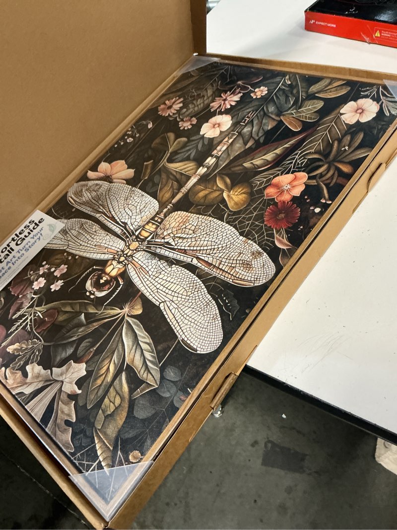 Condition photo showing New/Like New for framed vintage moth butterfly wall art dark academia wall decor pictures boho botanical canvas art prints nature artwork paintings for living room bedroom 12x16in