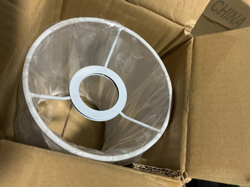 Condition photo showing Good Condition for my mironey cylindrical lampshades white linen drum lamp shades modern style lampshade cover replacement for floor lamp, table lamp, bedside lamp, 1.64" screw thread diameter cylindrical, white