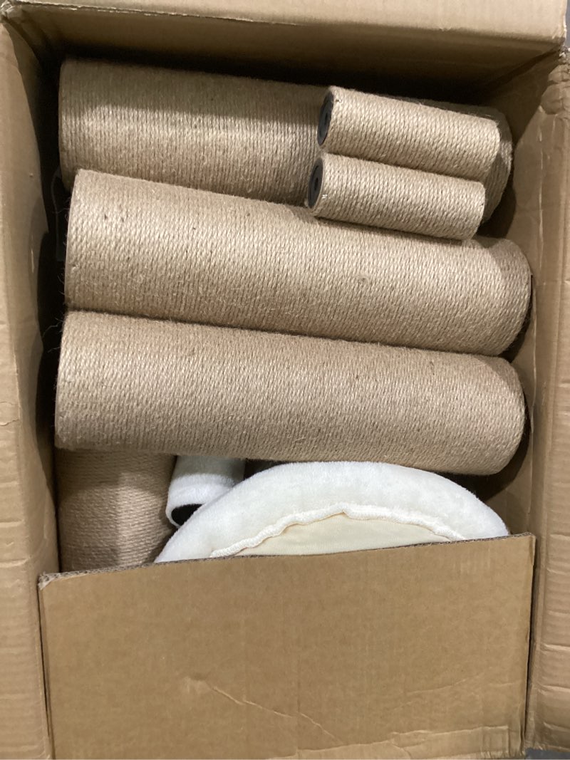 Condition photo showing Good Condition for Floor to Ceiling Cat Tree Adjustable Height (95-120 Inches) - 5 Tier Tall Cat Tower for Large Cats, Sturdy Sisal Scratching Post with Condo, Space-Saving Design for Multi-Cat Households MT1-1