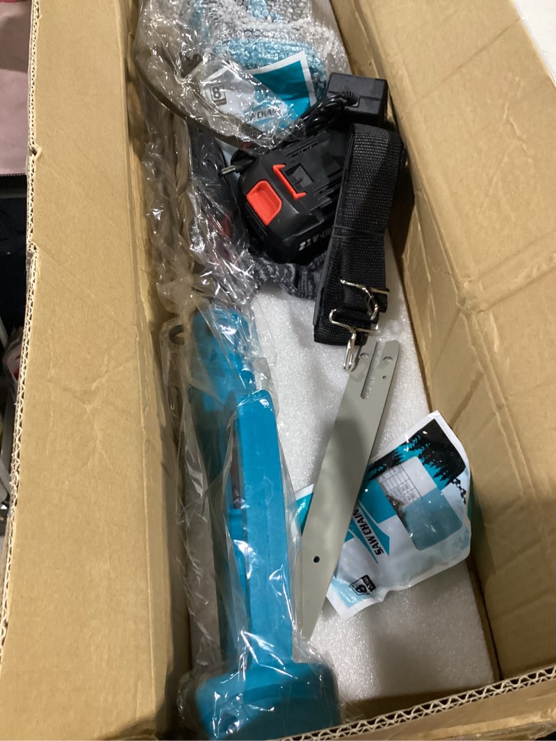 Condition photo showing Good Condition for 2-in-1 cordless pole saw & 8'' mini chainsaw with extension pole for tree branches, electric handheld chain saw with 2×21v 4.0ah rechargeable batteries,auto oiling,max 16ft saw for tree trimming blue-8inch4.0ah