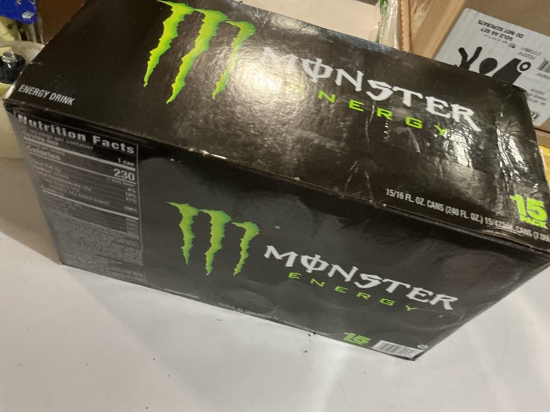 Condition photo showing New/Like New for (it has no expiration date )monster energy drink, green, original, 16 ounce (pack of 15)