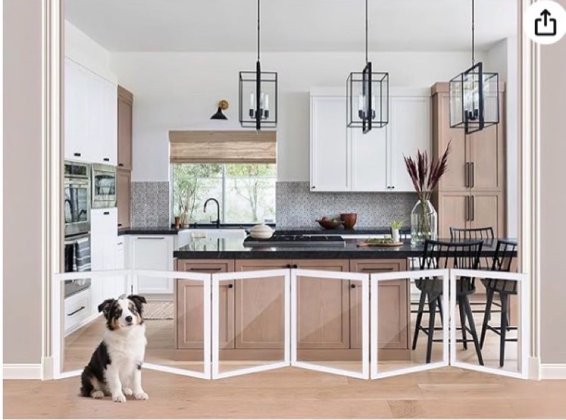 lzrs extra-wide clear dog gate for indoor use - transparent pet fence with solid hardwood and plasti