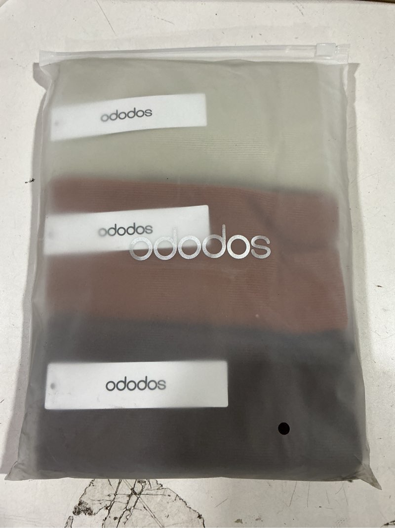 Condition photo showing New/Like New for ODODOS 3-Pack Lace Trim Seamless Top for Women Ribbed Soft V Neck Cami Tank Tops, Brunette+Clay+Mushroom, Large