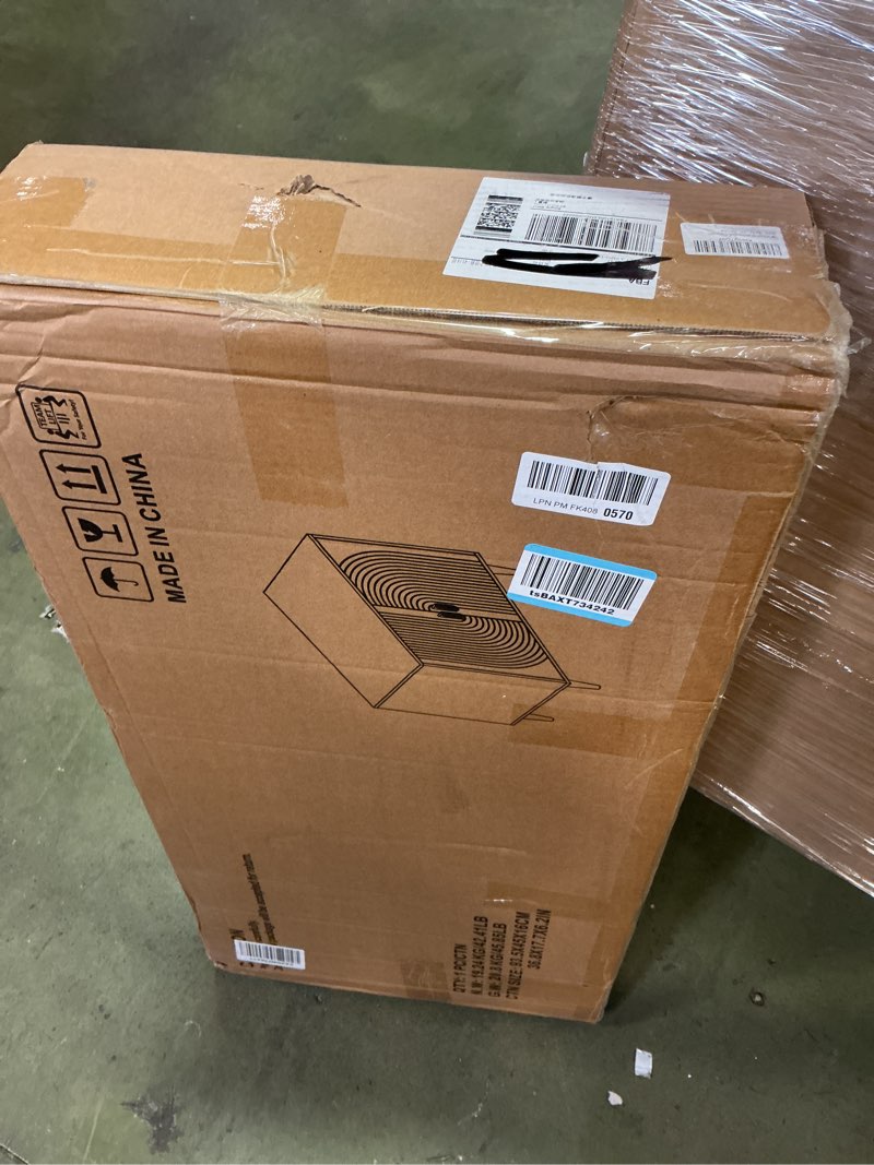 Condition photo showing New/Like New for Smuxee Walnut Sideboard Cabinet, Freestanding Buffet Cabinet with Line Groove Design, Wood Storage Cabinet with Adjustable Shelf for Living Room, Entryway, Hallway