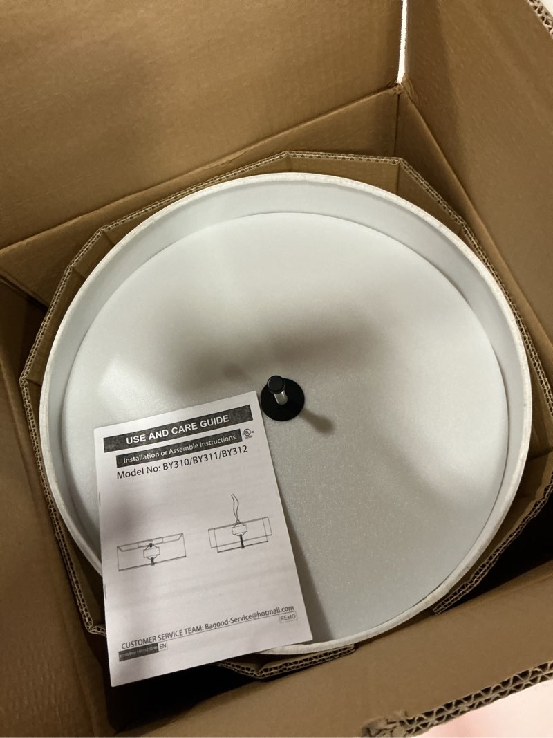 Condition photo showing Good Condition for bagood 16 inch 3-light drum modern black ceiling light fixture flush mount ceiling light fixture dimmable close to ceiling light fixture with fabric shade for living room hallway entryway bedroom black flush mount 16 inch