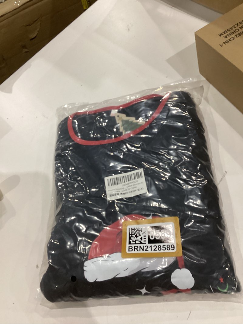 Condition photo showing Good Condition for Rnxrbb 2025 Matching Family Christmas Pajamas Holiday Family Christmas Pjs Set Sleepwear Xmas Jammies Men Women Kids Couples Women X-Large Black Eif Crew