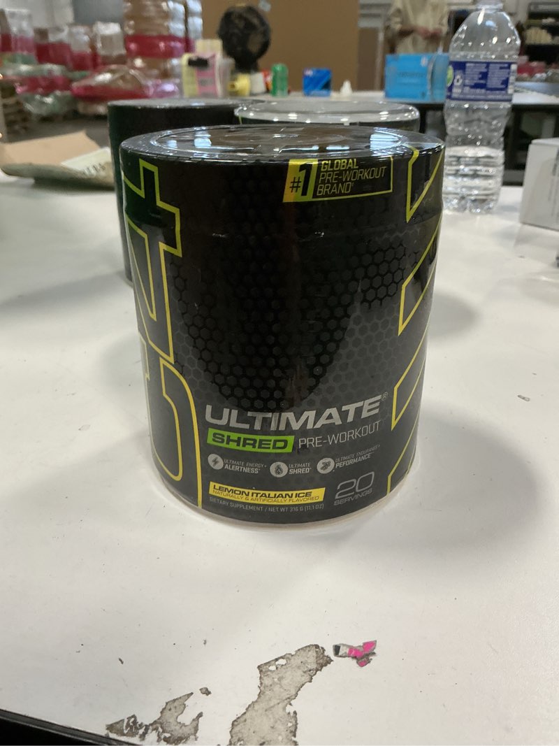 Condition photo showing New/Like New for Cellucor C4 Ultimate Shred Pre Workout Powder, Fat Burner for Men & Women, Metabolism Supplement with Ginger Root Extract, Lemon Italian Ice, 20 Servings (Pack of 1)