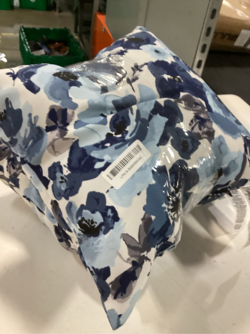 Condition photo showing Good Condition for arden outdoor toss pillow, 2 pack, 16 x 16, rain-proof, fade resistant blue garden floral 16 x 16 blue garden floral 2