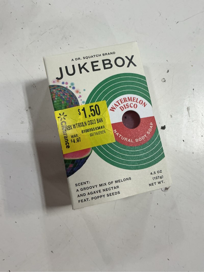 Condition photo showing New/Like New for jukebox watermelon disco natural bar soap for women bathroom and bath soap  4.5 oz
