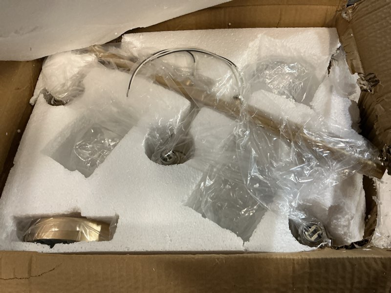 Condition photo showing Good Condition for bathroom vanity light fixtures, farmhouse vintage wall sconce lighting with glass shade, bath vintage wall mounted lamps for mirror (3 lights,gold,g9 base) gold 3 light