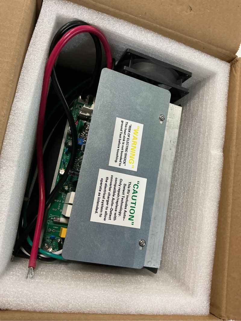 Condition photo showing Good Condition for wf-8955-mba, wf 8955 converter, fit for wf-8955pec, wf-8955-ad-mba, wf-8955an. 55amp rv power converter, intelligent detect 3-stage charging, 55 amp dc output, 5-year warranty