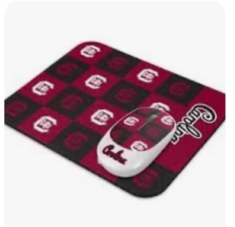 soar collegiate wireless mouse and mouse pad- checkered, south carolina gamecocks