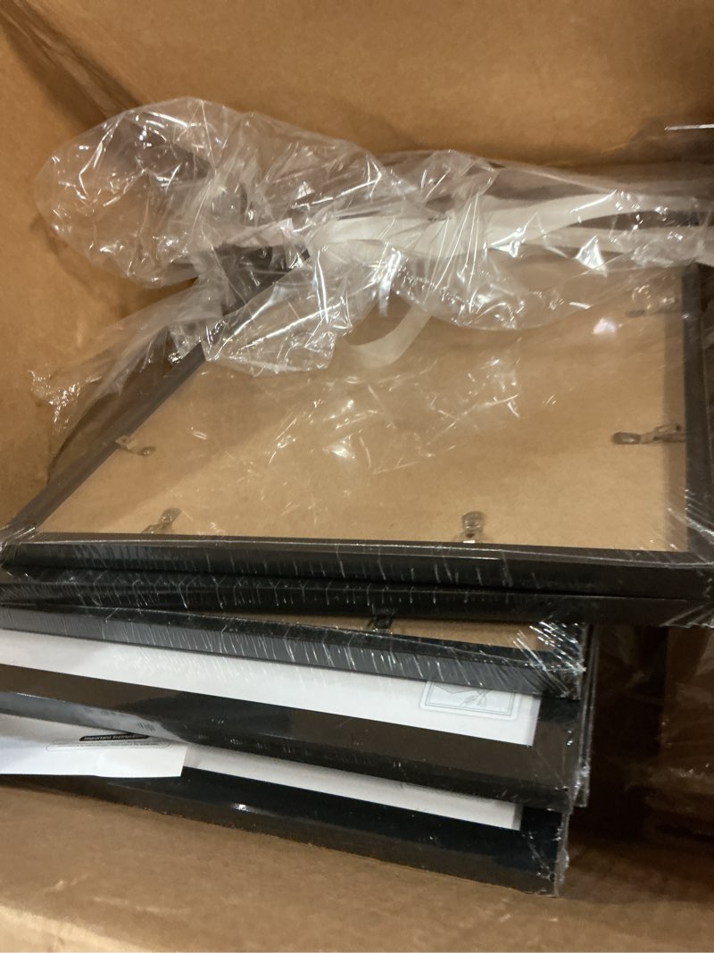 Condition photo showing Good Condition for upsimples 13x19 picture frame set of 5, display pictures 11x17 with mat or 13 x 19 without, wall gallery poster frames, black black 13x19