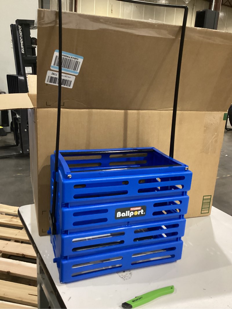 Condition photo showing Good Condition for tourna ballport tennis ball hopper holds 80 balls durable and lightweight – blue