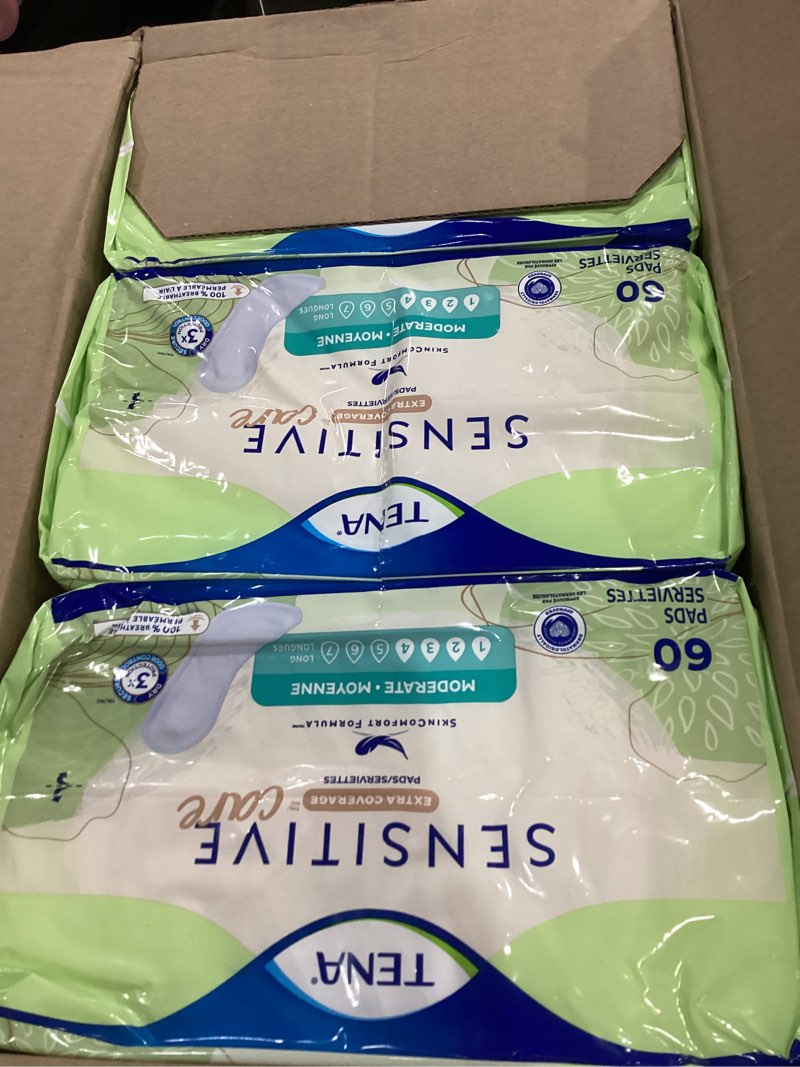 Condition photo showing Good Condition for TENA Sensitive Care Extra Coverage Moderate Absorbency Incontinence Bladder Control Pad, 180 count Regular 180