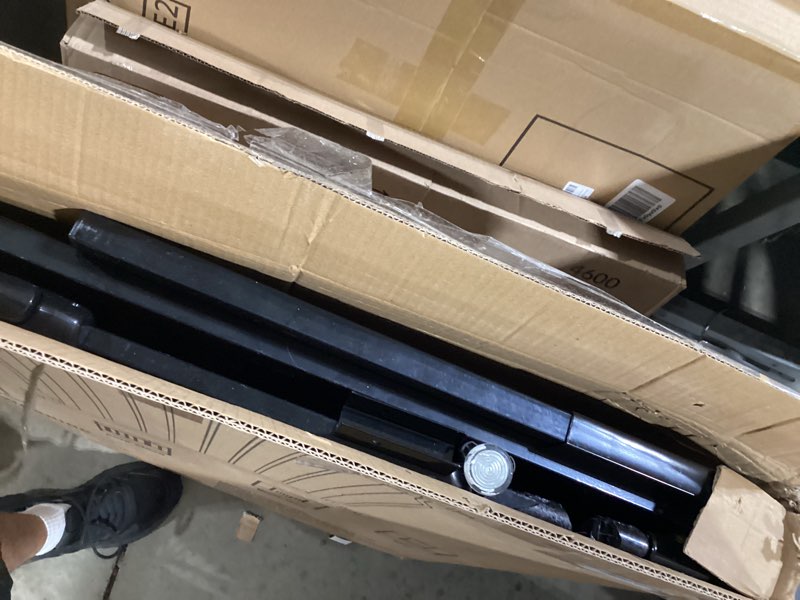 Condition photo showing As Is for extra wide baby dog gates for doorways tension indoor safety gates black metal large pressure mounted pet gate walk through dog gate for the house stairs (black, 76.38"-86.3"/194-219cm) 76.38"-86.3"/194-219cm black