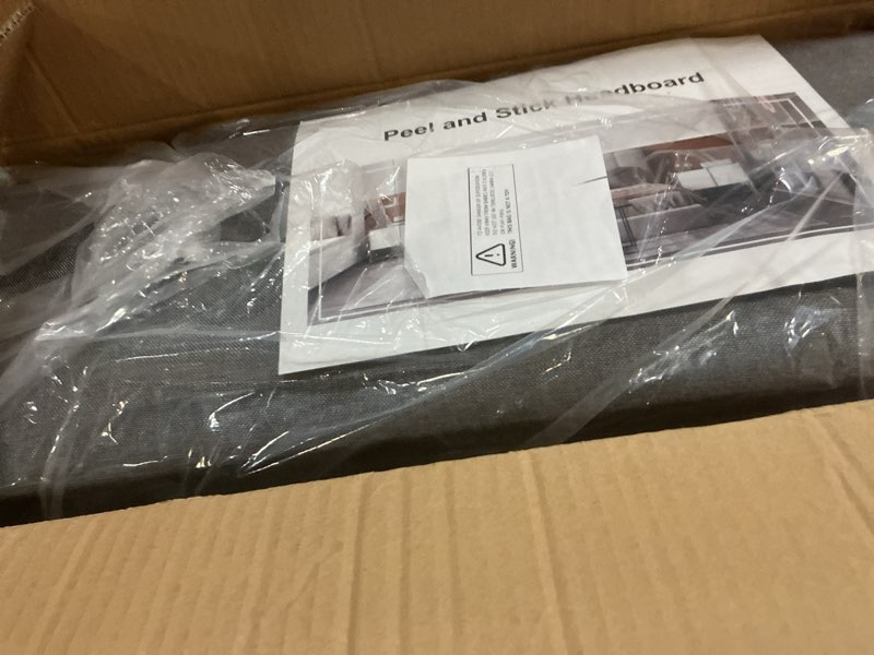 Condition photo showing Good Condition for Peel and Stick Upholstered Wall Mounted Headboard Queen Size, 9 Panels Tufted Fabric Headboard,Wall Mounted Headboards, Interior Wall Panels for Bedroom, 10"x24" Dark Grey Fabric - Dark Grey Queen