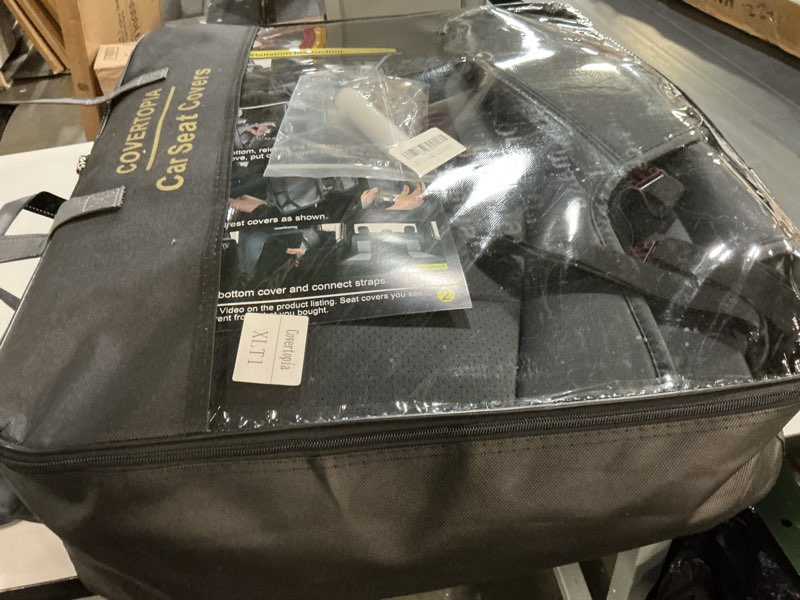 Condition photo showing Good Condition for covertopia f150 faux leather seat covers, custom fit 2015-2024 2025 ford f150 supercrew, and 2017-2024 2025 f250 f350 f450 super duty crew cab(full set, black) full set black