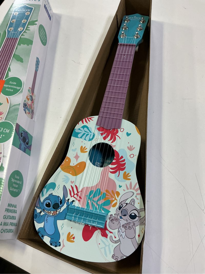 Condition photo showing New/Like New for Lexibook, Disney Stitch, My First Guitar for Children, 6 Nylon Strings, 53 cm / 21'', Guide Included, Blue, K200D