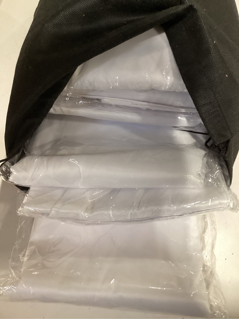 Condition photo showing Good Condition for ymhpride 6 pack white polyester tablecloths, 60 x102 inch, rectangular, classic, solid, wrinkle resistant, machine washable, 6ft table covers for wedding, party, banquet, buffet white 60 x 102 inch