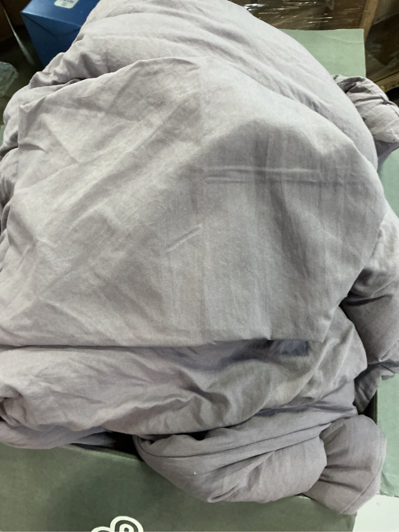 Condition photo showing Good Condition for Bedsure Oversized King Comforter Set, Grayish Purple Soft Prewashed Bedding for All Seasons, 3 Pieces GentleSoft™ Bed Set, 1 Lightweight Comforter (120"x98") and 2 Pillowcases (20"x36") Oversized King(120"x98") 13 - Grayish Purple