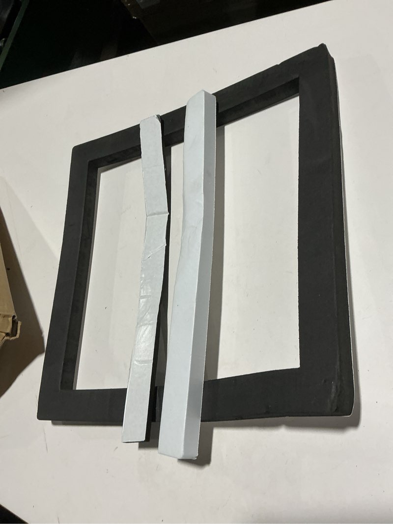 Condition photo showing As Is for 14" x 14" universal rv roof air conditioner gasket kit