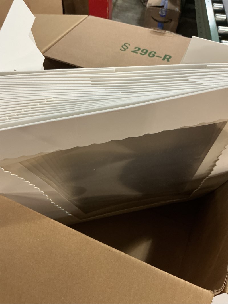 Condition photo showing Good Condition for 10pcs 19x14x5 Half Sheet Cake Boxes with Window Rectangle 1/2 Sheet Bakery Boxes for Pastry Baking Cake, Cupcakes, Donuts, Cookies, Pie Treat Packaging White Large