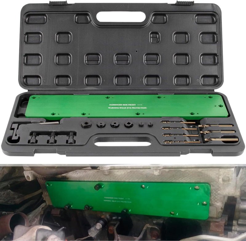 71500 exhaust manifold bolt stud drill template removal tool kit for dodge 5.7l