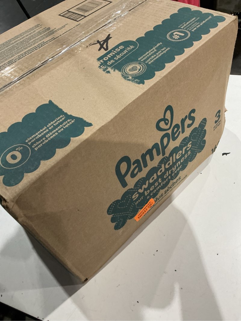 Condition photo showing New/Like New for pampers swaddlers diapers, size 3 (13-26 lbs), 168 count, absorbent, keeps baby dry and comfortable, skin safe disposable baby diaper size 3 168