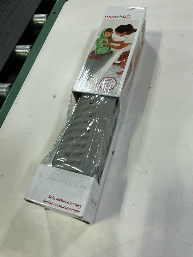 Condition photo showing New/Like New for Munchkin Soft Spot Baby Bath Mat for Tub, Cushioned Bathtub Mat for Toddlers and Kids, 36"x17", Grey Grey 36" x 17" (Rectangular) Bath Mat