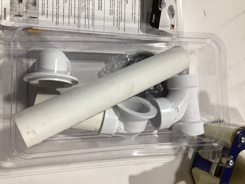 Condition photo showing Good Condition for keeney 1-1/2-in polished chrome white/polished chrome roller ball drain with pvc pipe